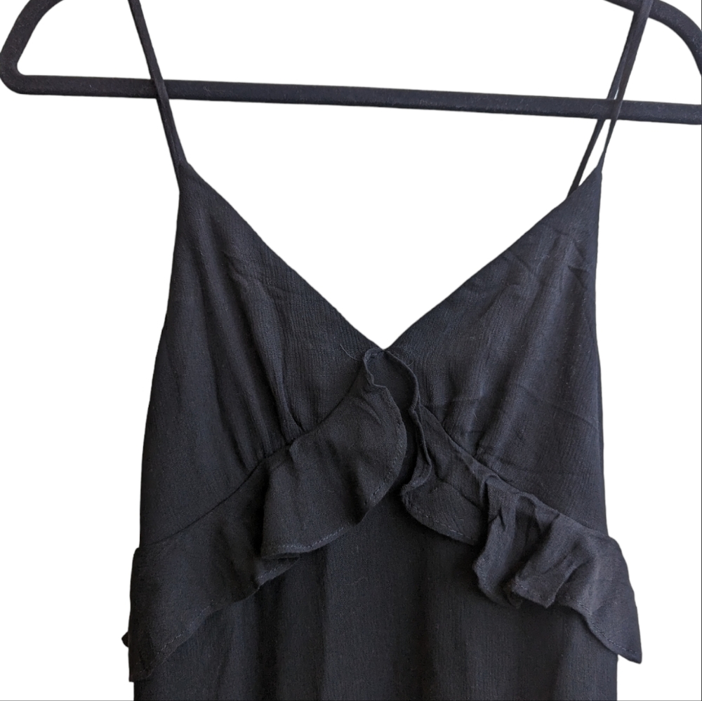 Lulu's Black Ruffle Midi Dress - Picture 8 of 10